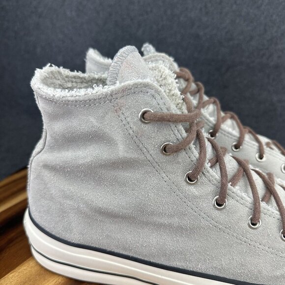 Converse CTAS All Star Lift High Sherpa Wolf Grey Y2K Platform Sneakers Womens 9 - Picture 4 of 11
